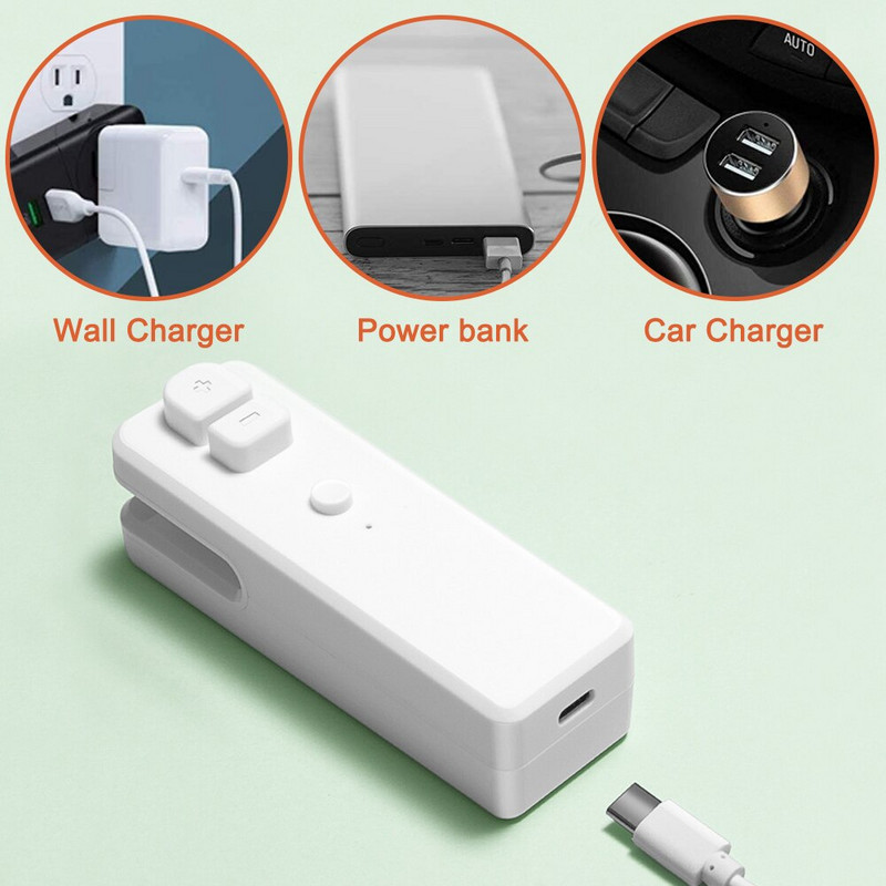 2 viename nešiojamasis mini sandariklis plastikinių maišelių sandarinimo atidarytuvas Įkraunamas USB užkandžių maišelio vakuuminis sandariklis ir pjaustytuvas maisto sandarinimui