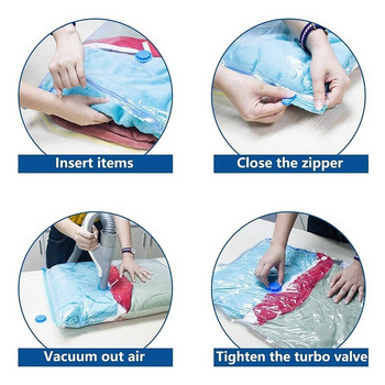 BMDT-Vacuum Storage Bag Pack of 6, Διπλό φερμουάρ επαναχρησιμοποιήσιμο για παπλώματα, κλινοσκεπάσματα, μαξιλάρια, ρούχα, παπλώματα, πουλόβερ, ανακουφιστικά