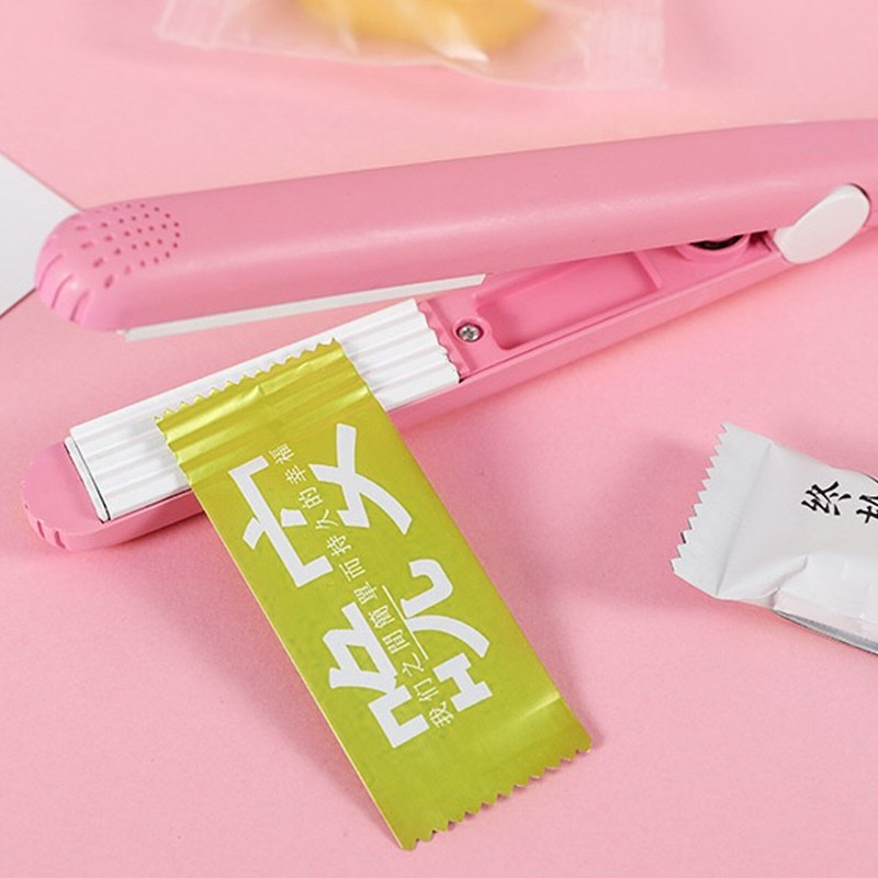 Mini prenosný tepelný zvárací stroj na potraviny, vákuový zvárací stroj, tesnenie, balenie plastových impulzných vreciek, klipy, ručná dievčenská žehlička na vlasy