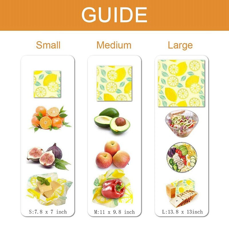 Bičių vaško įvynioklis, 6 pakuočių rinkinys, ekologiškos daugkartinio naudojimo maisto įvyniojimai, tvarus plastikas be maisto saugojimo, sumuštinių vyniotiniai