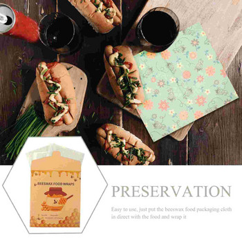 Waxbeeswax Wraps Paper Wrap Sandwich Επαναχρησιμοποιήσιμα Καλύμματα Περιτυλίγματος Αποθήκευσης Πανί Πανί Τυρί σεντόνια Περιτυλίγματα Τσάντες Τσάντα
