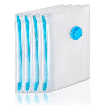 Saci de depozitare în vid, pachet de 4, sigiliu cu fermoar dublu reutilizabil pentru pilote, lenjerie de pat, perne, haine, pilote, pulover, plapușe