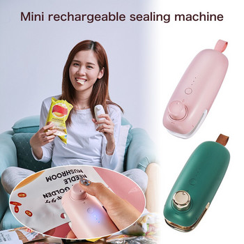 Φορητό USB Bag Sealer Mini Vacuum Sealing Machine Handheld Heat Sealer Kitchen Packing Machine for Chip Bags Τσάντες αποθήκευσης τροφίμων