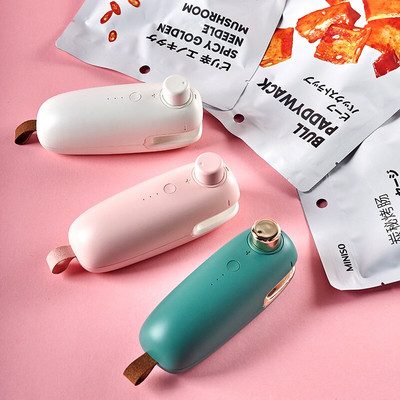 Nešiojamoji USB maišelių sandarinimo priemonė Mini vakuuminė sandarinimo mašina Rankinė šilumos sandarinimo mašina virtuvės pakavimo mašina drožlių maišams Maisto saugojimo maišeliai