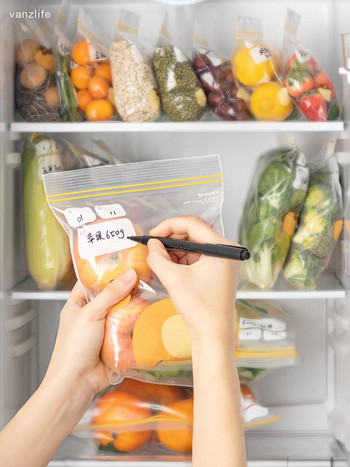 vanzlife Σφραγισμένη σακούλα φρέσκων τροφίμων αυτοσφραγιζόμενη σακούλα πόρπης ψυγείο κατάψυξη υποσυσκευασία σακούλα αποθήκευσης με σφράγιση