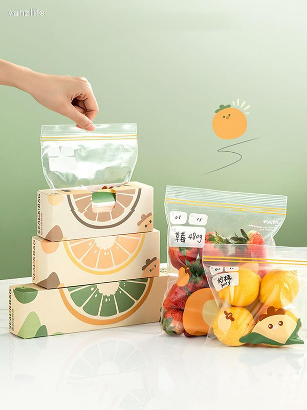 vanzlife zatvorena vrećica za svježinu hrane samozatvarajuća vrećica s kopčom hladnjak za zamrzavanje potpakiranje vrećica za pohranu s brtvljenjem