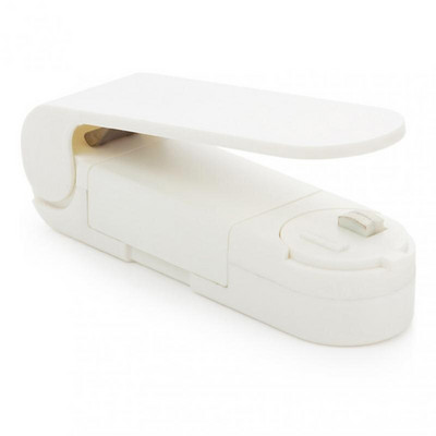 Naujo stiliaus rankinio presavimo maišelio spaustukas mažas buitinis įkraunamas nešiojamas plastikinis užkandžių maišelis šviežiai išlaikantis drėgmei atsparus sandariklis