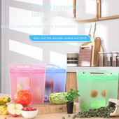 Virtuvės silikono laikymo krepšys Šviežiam laikymui Maisto pakavimo maišelis su užtrauktuku Buitinė daržovių laikymo šaldyta patobulinimas 1500ml