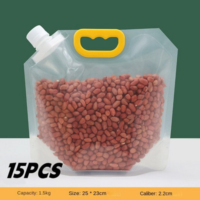 15 KOM Zrna Zapečaćena vrećica otporna na vlagu Vodootporna višekratna vrećica za pohranu žitarica Prijenosni silikonski EVA organizator za pakiranje hrane