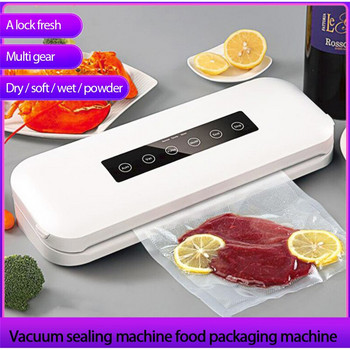 Домакинска машина за вакуумно опаковане Малка машина за запечатване на храна Костюм 220V 10 бр. Вакуумна опаковка за торбички Консервиране на храни EU/US/UK