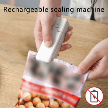 Επαναφορτιζόμενο Mini Bag Sealer Portable Heat Sealers Handheld Vacuum Heat Sealers & Cutter for Plastic Bag Storage Food