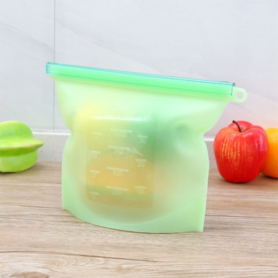 1000ML silikónové úložné vrecko, vodotesné vákuovo uzavreté vrecko, úložné vrecko na potraviny, ovocie, chladničku, čerstvé potraviny