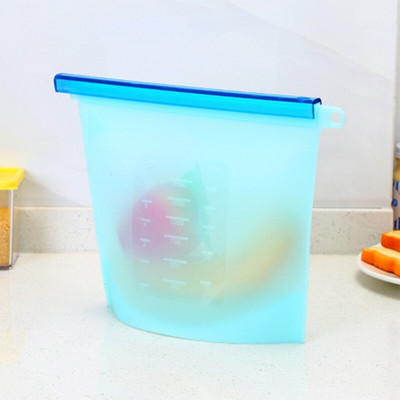 1500ML silikónové úložné vrecko, vodotesné vákuovo uzavreté vrecko, úložné vrecko na potraviny, ovocie, chladničku, čerstvé potraviny