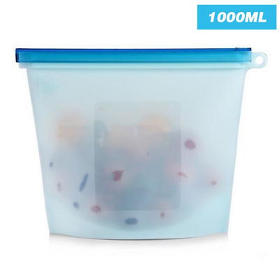 1000ml silikónové vrecko na potraviny, opakovane použiteľné, nepriepustné, vzduchotesné, čerstvé vrecká, občerstvenie, sendvič, obed, mraziace vrecko na skladovanie orechov, ovocia