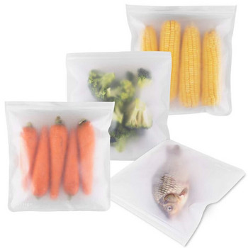 Τσάντα αποθήκευσης τροφίμων σιλικόνη Δοχεία αποθήκευσης τροφίμων στεγανά επαναχρησιμοποιήσιμα Stand Up με κλείσιμο με φερμουάρ Κύπελλο φρέσκια τσάντα Αναλώσιμα κουζίνας