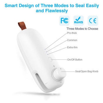 2 σε 1 Heat Sealer USB Επαναφορτιζόμενη Κάπα Μίνι φορητή στεγανοποίηση Οικιακή Εξοικονόμηση Τροφίμων χειρός για Πλαστικές Σακούλες Πακέτο Gadgets