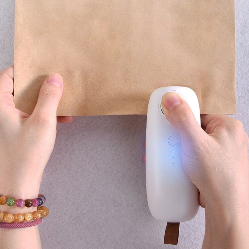 2 v 1 tepelný uzáver USB nabíjateľný uzáver mini prenosný uzáver do domácnosti ručný šetrič potravín na plastové vrecká balenie gadgetov