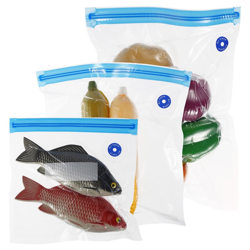 Súprava vákuových vreciek Sous Vide, 20 ks, opakovane použiteľných vreciek na uskladnenie potravín, 15 ks, 3 veľkosti, 4 uzatváracie spony, 1 ručná pumpa