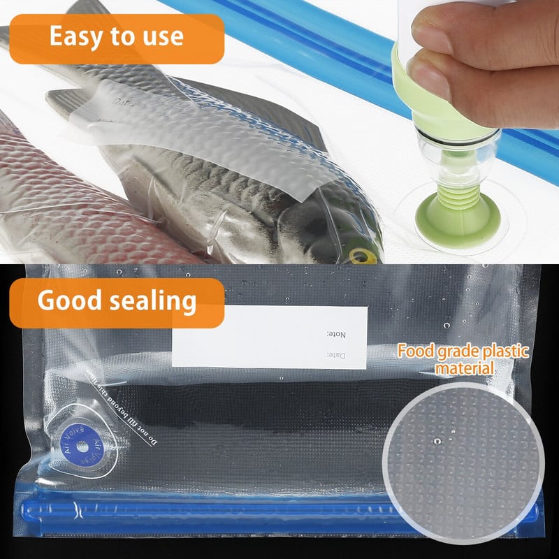 Súprava vákuových vreciek Sous Vide, 20 ks, opakovane použiteľných vreciek na uskladnenie potravín, 15 ks, 3 veľkosti, 4 uzatváracie spony, 1 ručná pumpa