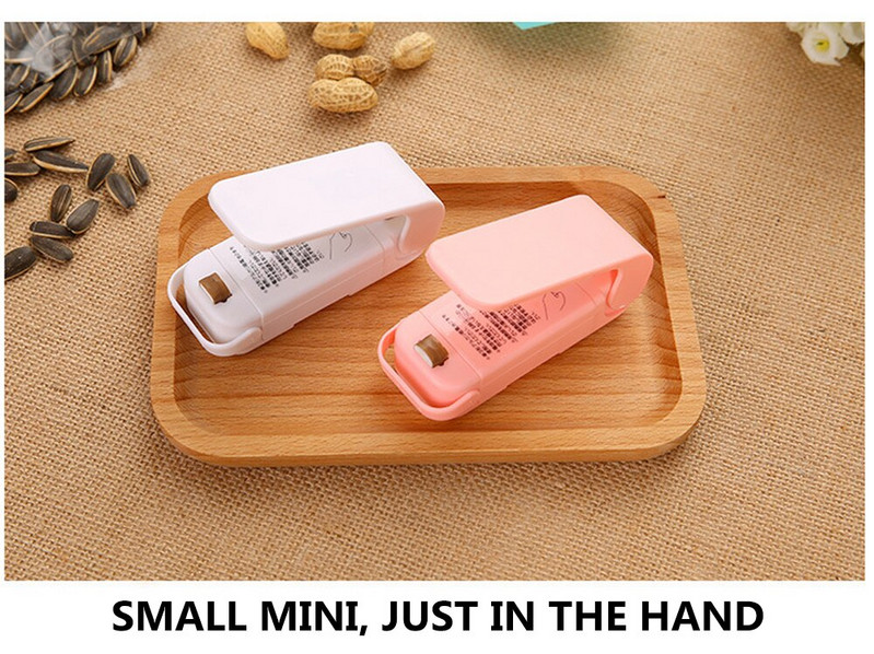 Hordozható táska hőszigetelő műanyag csomag tároló táska kapcsos mini lezáró gép praktikus matrica pecsét élelmiszer-snack konyhai eszközökhöz