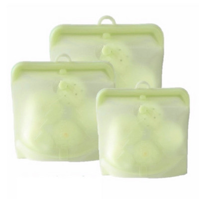 3 bucăți pungi reutilizabile din silicon pentru alimente, 1500 ml, 1000 ml, 500 ml, recipiente rezistente la scurgeri, pungă proaspătă reutilizabilă, pungă de depozitare a alimentelor, sac congelator, gustare