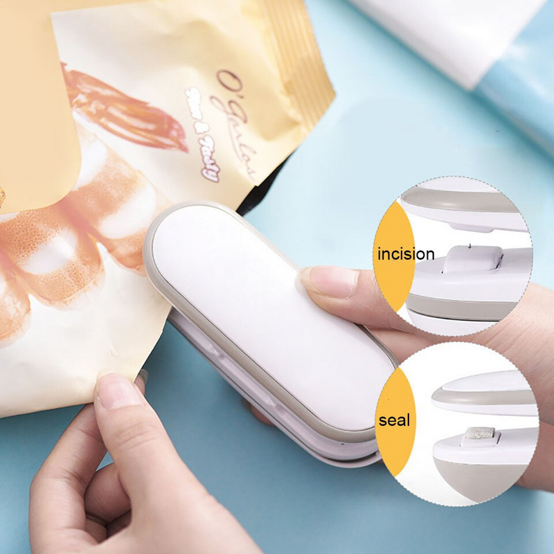 Daugiafunkcinė dvigubos galvutės dvigubo praėjimo mini sandarinimo mašina plastikinių maišelių užkandžių maišelių šildymo sandarinimo mašinos sandarinimo mašina