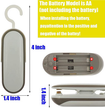 Mini Bag Sealer, 2 in 1 Handheld Heat Sealer and Cutter Snack Bag Resealer Sealer, φορητό μίνι σφράγισμα, μπαταρία δεν περιλαμβάνεται