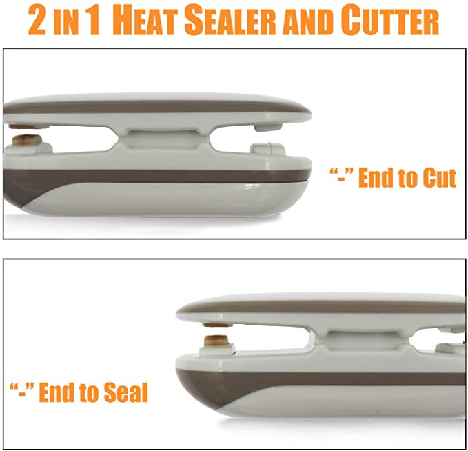 Mini zavarivač vrećica, 2 u 1 ručni uređaj za toplinsko zavarivanje i rezač za ponovno zatvaranje vrećica za grickalice, prijenosni mini zavarivanje, baterija nije uključena