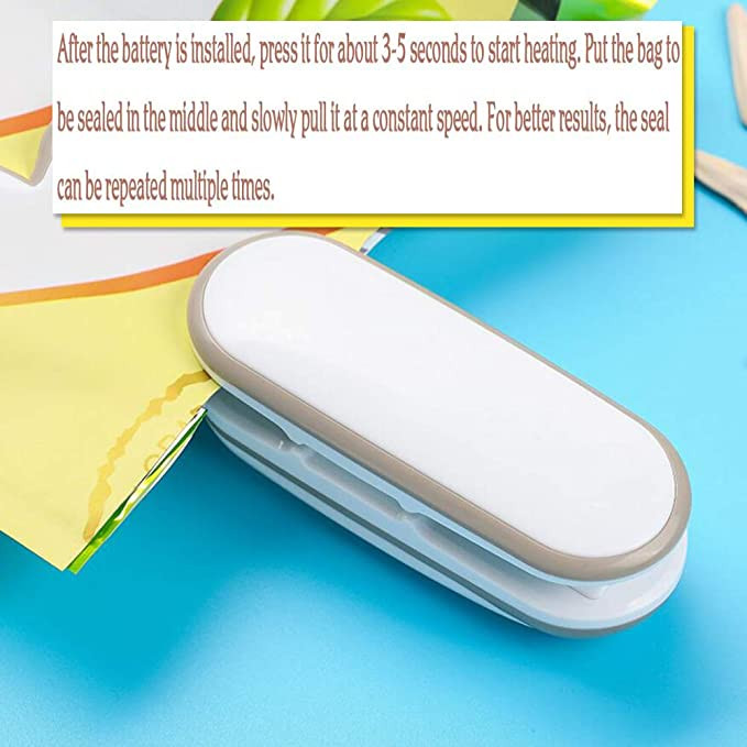 Mini zavarivač vrećica, 2 u 1 ručni uređaj za toplinsko zavarivanje i rezač za ponovno zatvaranje vrećica za grickalice, prijenosni mini zavarivanje, baterija nije uključena