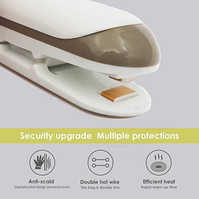 Mini zavarivač vrećica, 2 u 1 ručni uređaj za toplinsko zavarivanje i rezač za ponovno zatvaranje vrećica za grickalice, prijenosni mini zavarivanje, baterija nije uključena