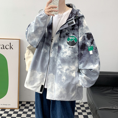 Tanka muška jakna s patentnim zatvaračem i kapuljačom