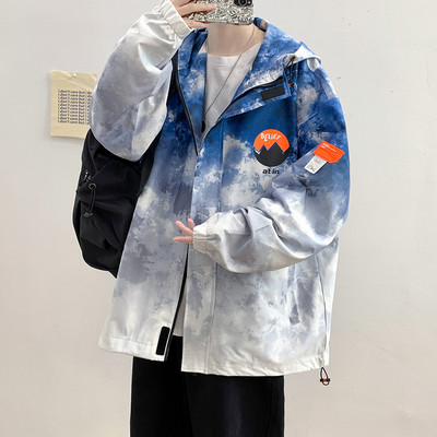 Tanka muška jakna s patentnim zatvaračem i kapuljačom