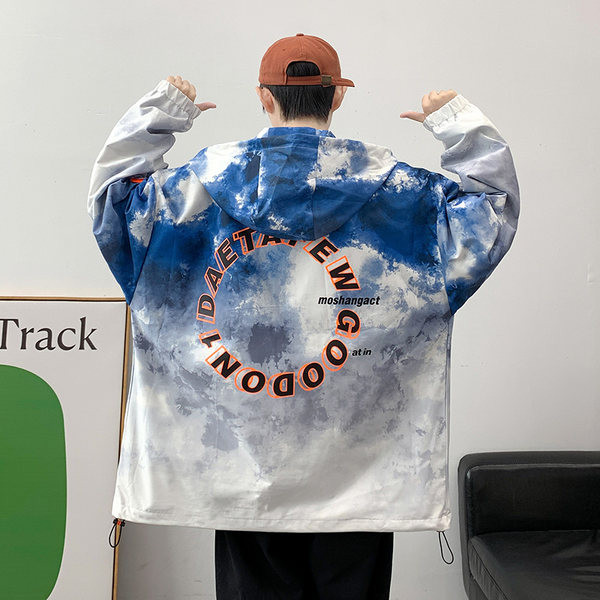 Tanka muška jakna s patentnim zatvaračem i kapuljačom