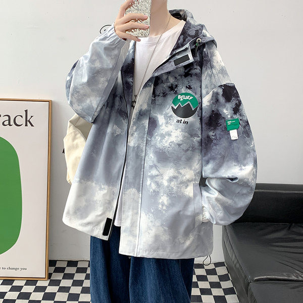 Tanka muška jakna s patentnim zatvaračem i kapuljačom