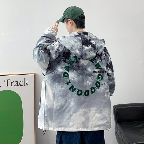 Tanka muška jakna s patentnim zatvaračem i kapuljačom