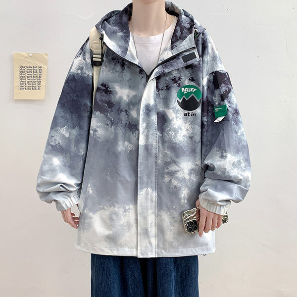 Tanka muška jakna s patentnim zatvaračem i kapuljačom