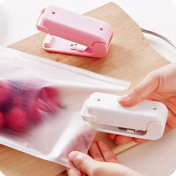 1/2 τεμ. Φορητό Mini Sealer Home Heat Bag Πλαστική Σνακ Τροφίμων Μηχανή σφράγισης Τσάντα Συσκευασία Τροφίμων Κλιπ Τσάντα αποθήκευσης Κουζίνας