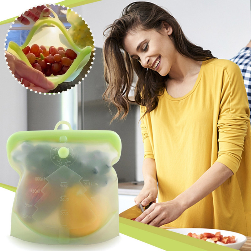 3 ks silikónové opakovane použiteľné potravinové vrecko 1500 ml 1000 ml 500 ml nepriepustné nádoby opakovane použiteľné čerstvé vrecko na potraviny vrecko na mrazničku občerstvenie