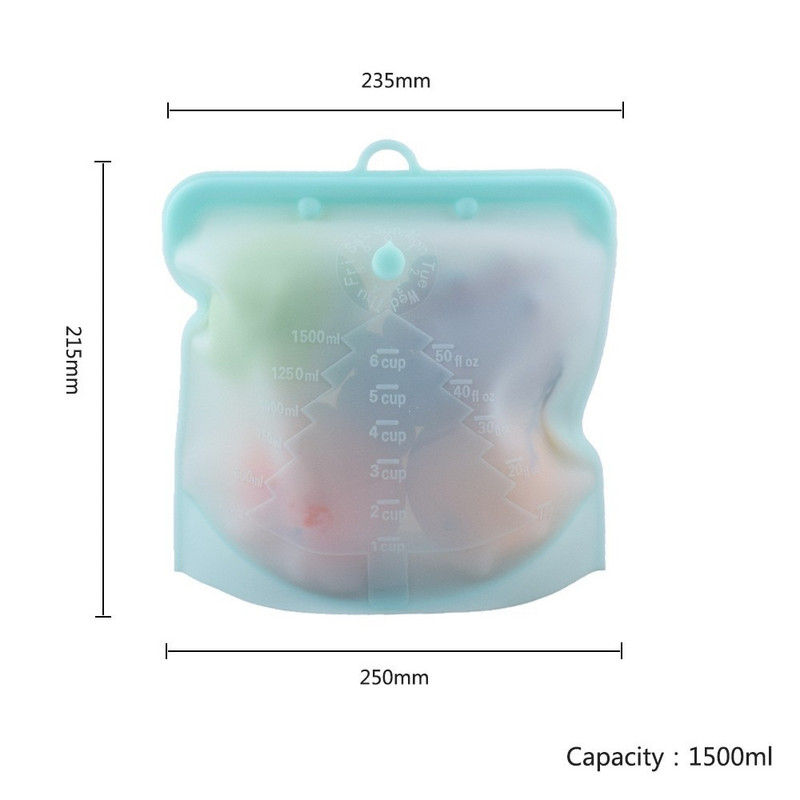 3 ks silikónové opakovane použiteľné potravinové vrecko 1500 ml 1000 ml 500 ml nepriepustné nádoby opakovane použiteľné čerstvé vrecko na potraviny vrecko na mrazničku občerstvenie
