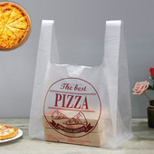 50 db átlátszó műanyag pizza csomagoló zacskók 7/9/10/12 hüvelykes pizza speciális zacskó elvihető élelmiszer desszert kenyér ajándék doboz csomagolás