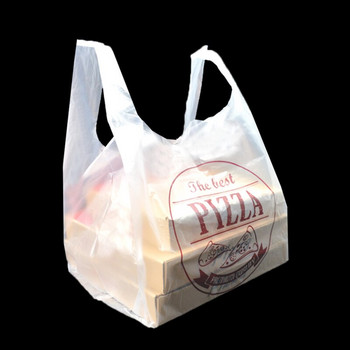 50 τμχ Διαφανείς πλαστικές σακούλες συσκευασίας πίτσας 7/9/10/12 ιντσών πίτσα Ειδική τσάντα Takeaway Φαγητό Επιδόρπιο ψωμί Δώρο Tote Συσκευασία