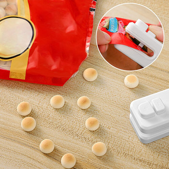 Φορητό 2 σε 1 Heat Sealer Επαναφορτιζόμενο μίνι φορητό μηχάνημα στεγανοποίησης κενού Σνακ Τσάντα τροφίμων Πλαστικές σακούλες σφραγιστικό για κουζίνα