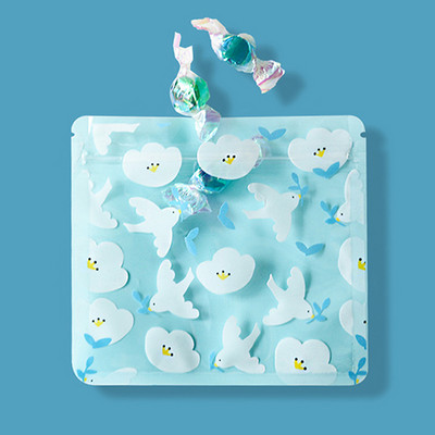 100 бр. Анимационни пластмасови торби с цип Сладки бонбони Закуски Бисквити Малки хранителни запечатани опаковки Съхранение на бижута Детски торбички за подаръци