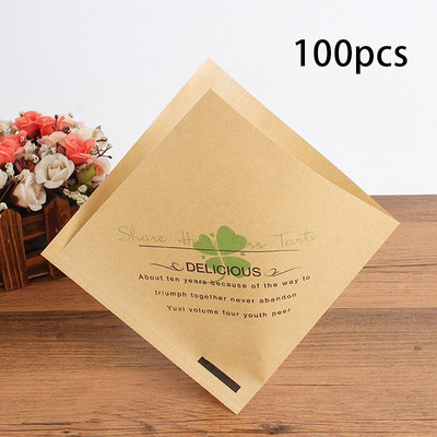 100 listova papira za pakiranje hrane Ambalaža od nafta Vreća od kraft papira Desert Kruh Sendvič Burger Kolačić Krafna 15*15