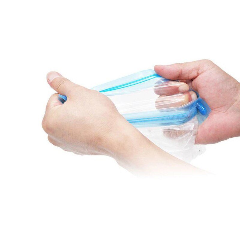 10 db Vákuumos élelmiszertáska Újrafelhasználható frissen tartó táska Gyümölcs Zöldség cipzárral lezárt táska Szivárgásmentes bolti fagyasztó gáz kompressziós táska