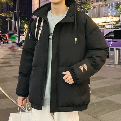 Muška zimska jakna s dugim džepom na rukavima i kopčanjem na zip