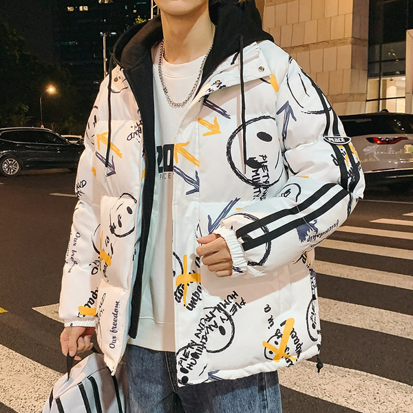 Muška zimska jakna s dugim džepom na rukavima i kopčanjem na zip