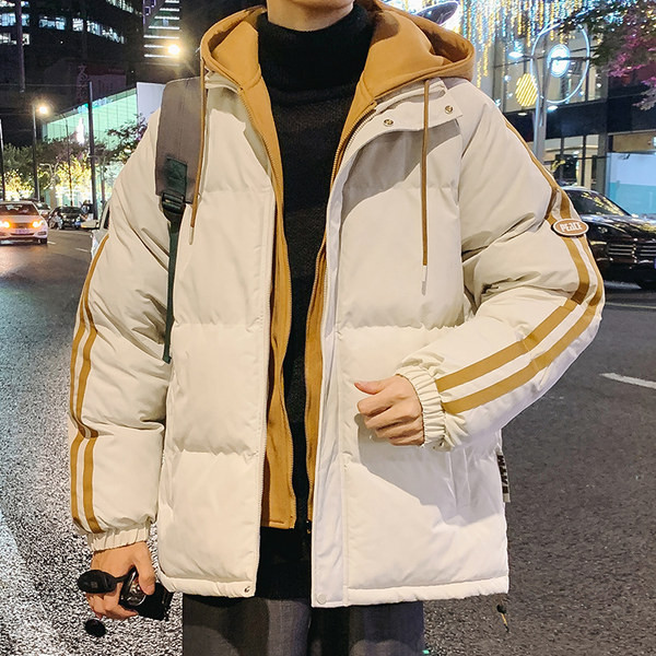 Muška zimska jakna s dugim džepom na rukavima i kopčanjem na zip