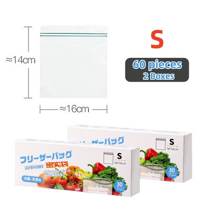 30-65 komada Plastične vrećice za pakiranje Voće Vreća za skladištenje hrane Višekratna vrećica za zatvaranje zamrzivača Kuhinjski hladnjak Čuvanje hrane