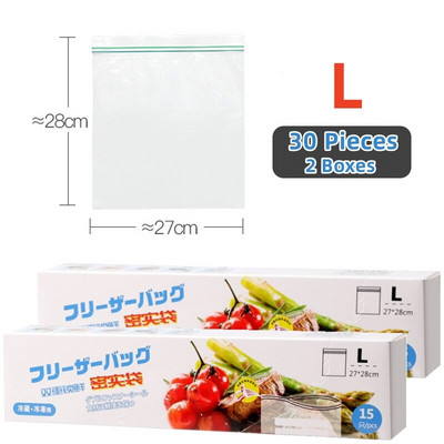 30-65 komada Plastične vrećice za pakiranje Voće Vreća za skladištenje hrane Višekratna vrećica za zatvaranje zamrzivača Kuhinjski hladnjak Čuvanje hrane